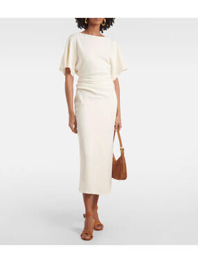 NWT Amelie Ivory Rucked Bodycon Bridal Wedding Cocktail Designer Dress Small